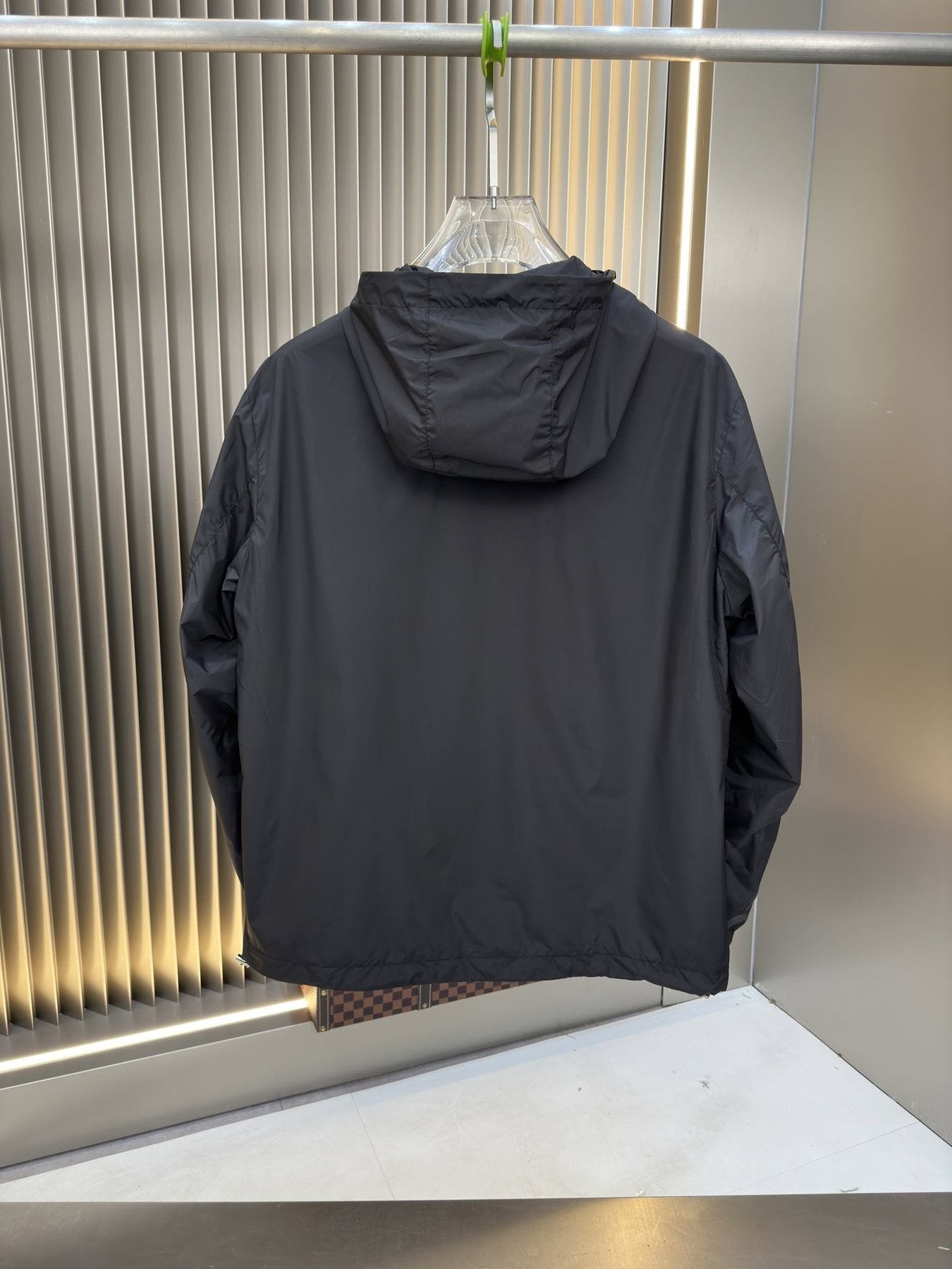 Moncler Hooded Contrast Trim Zip Jacket — back