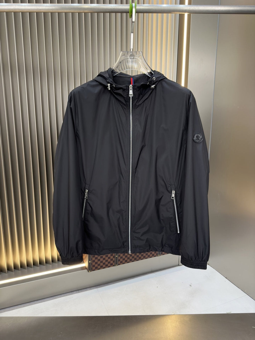 Moncler Hooded Contrast Trim Zip Jacket — hero