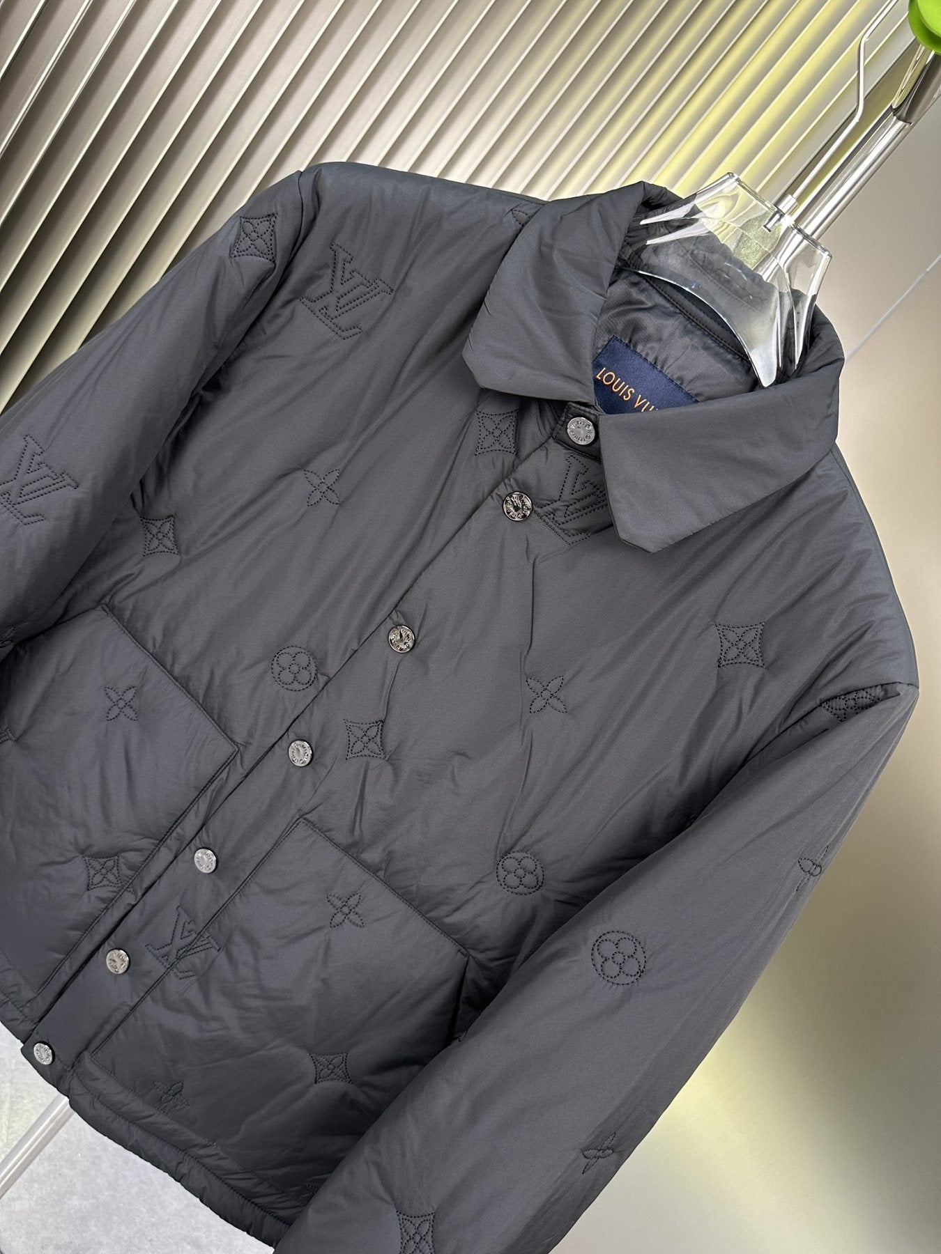 LV Tonal Monogram Quilted Puffer Coat — side