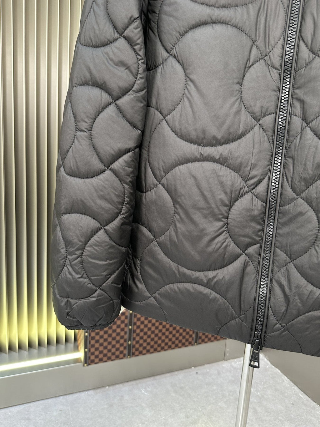 Moncler Black Quilted Puffer Coat — detail