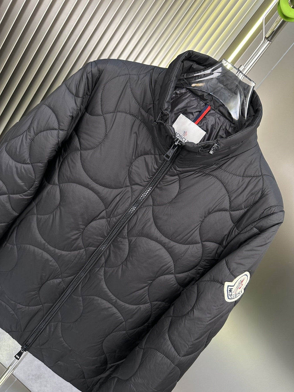 Moncler Black Quilted Puffer Coat — side