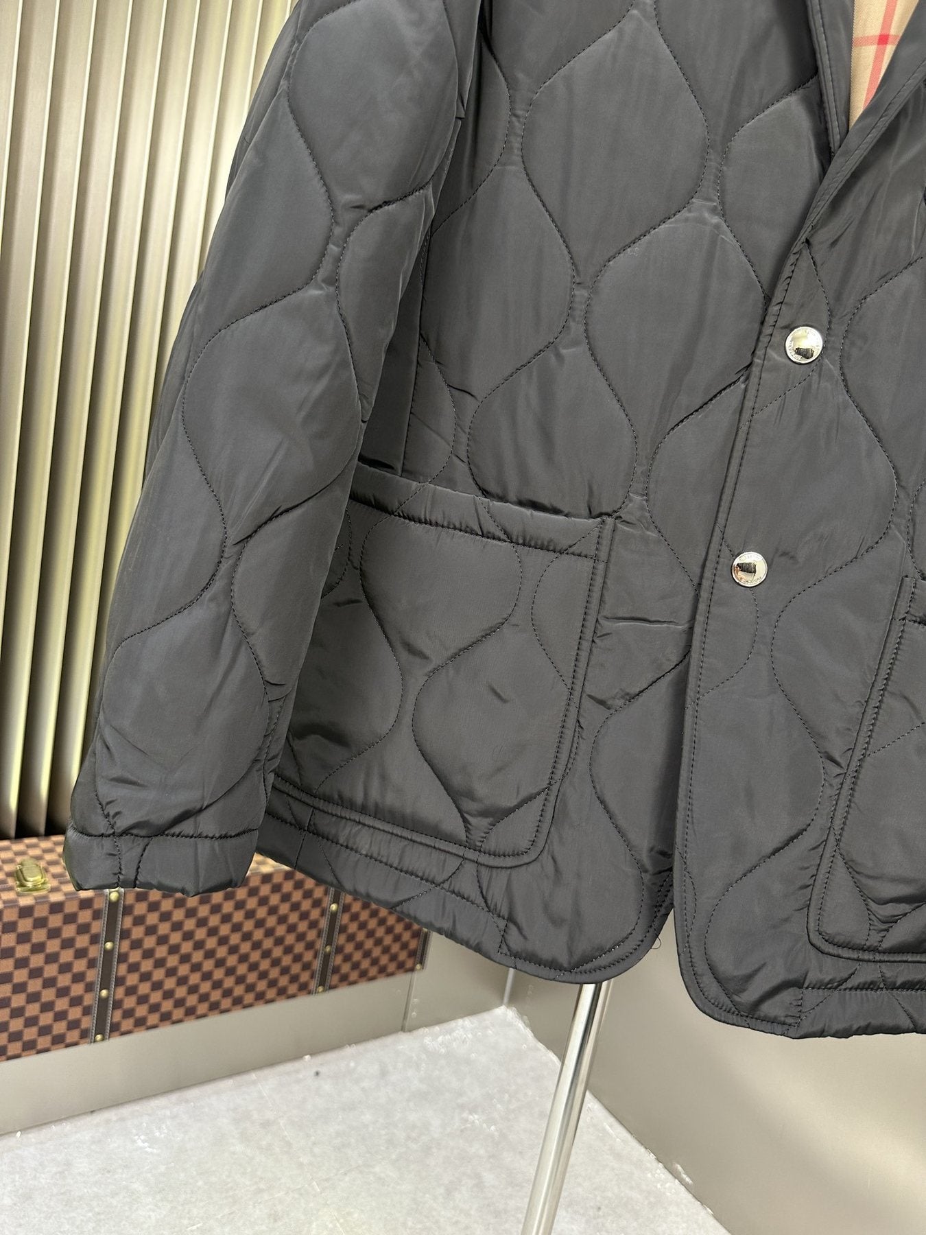 Burberry Quilted Blazer-Style Jacket — detail