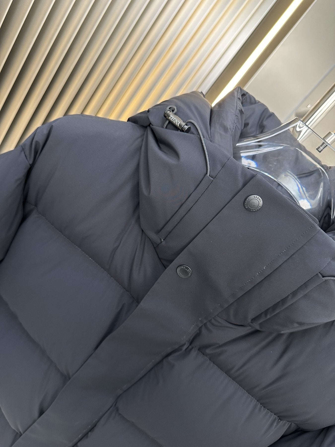 Zegna Hooded Quilted Puffer Coat — detail