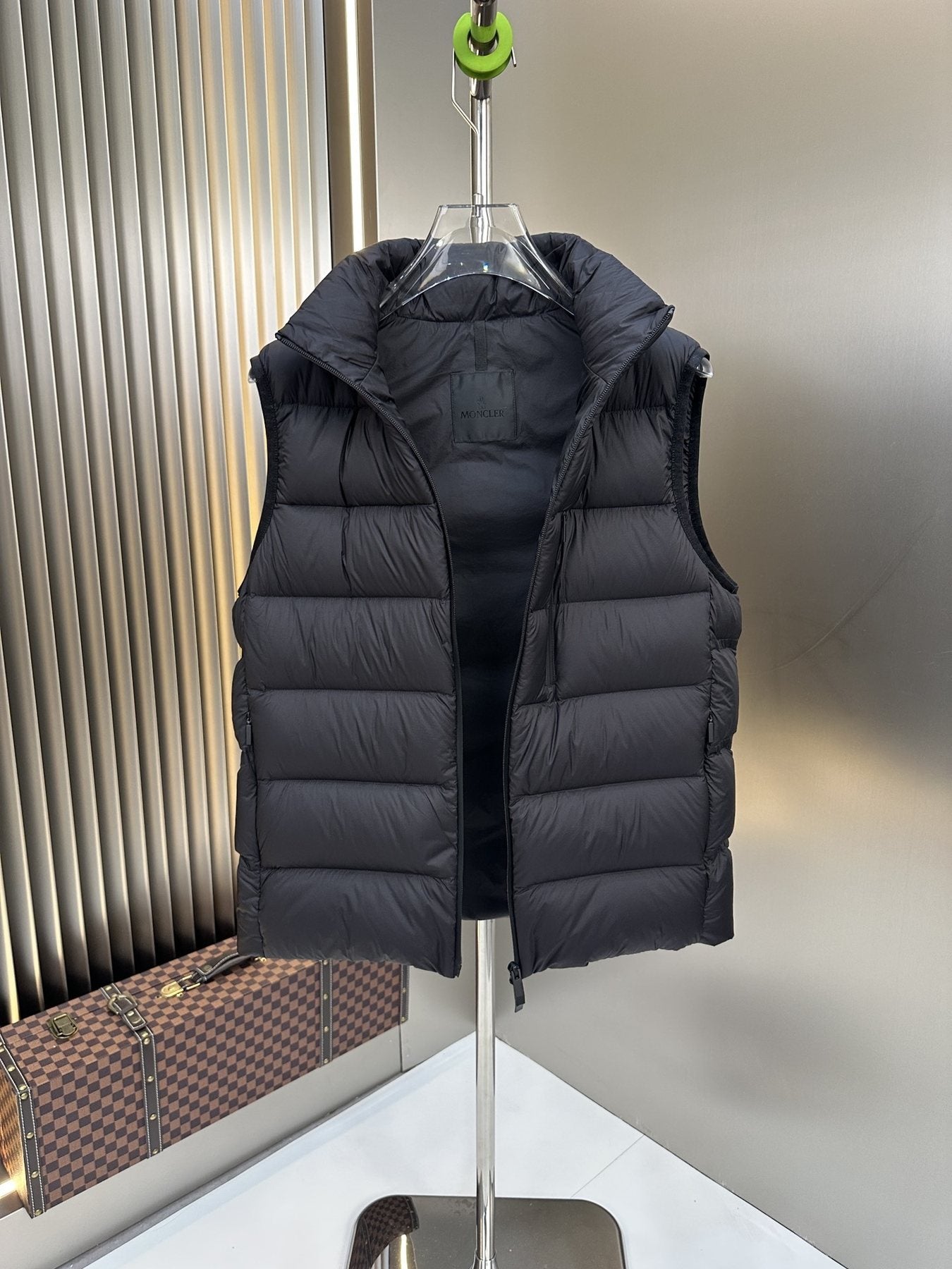 Moncler Quilted Zip-Front Puffer Vest — front