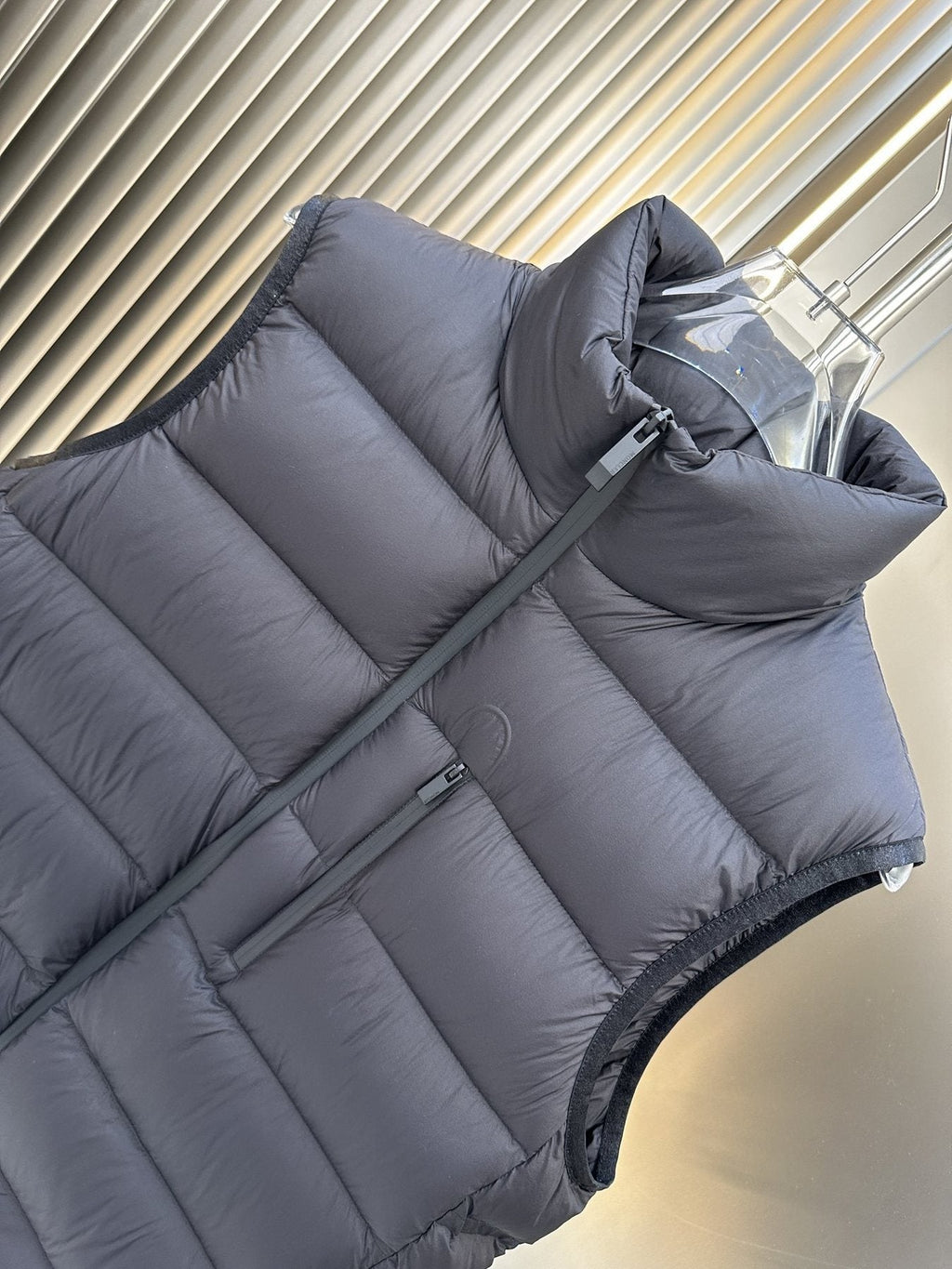 Moncler Quilted Zip-Front Puffer Vest — detail