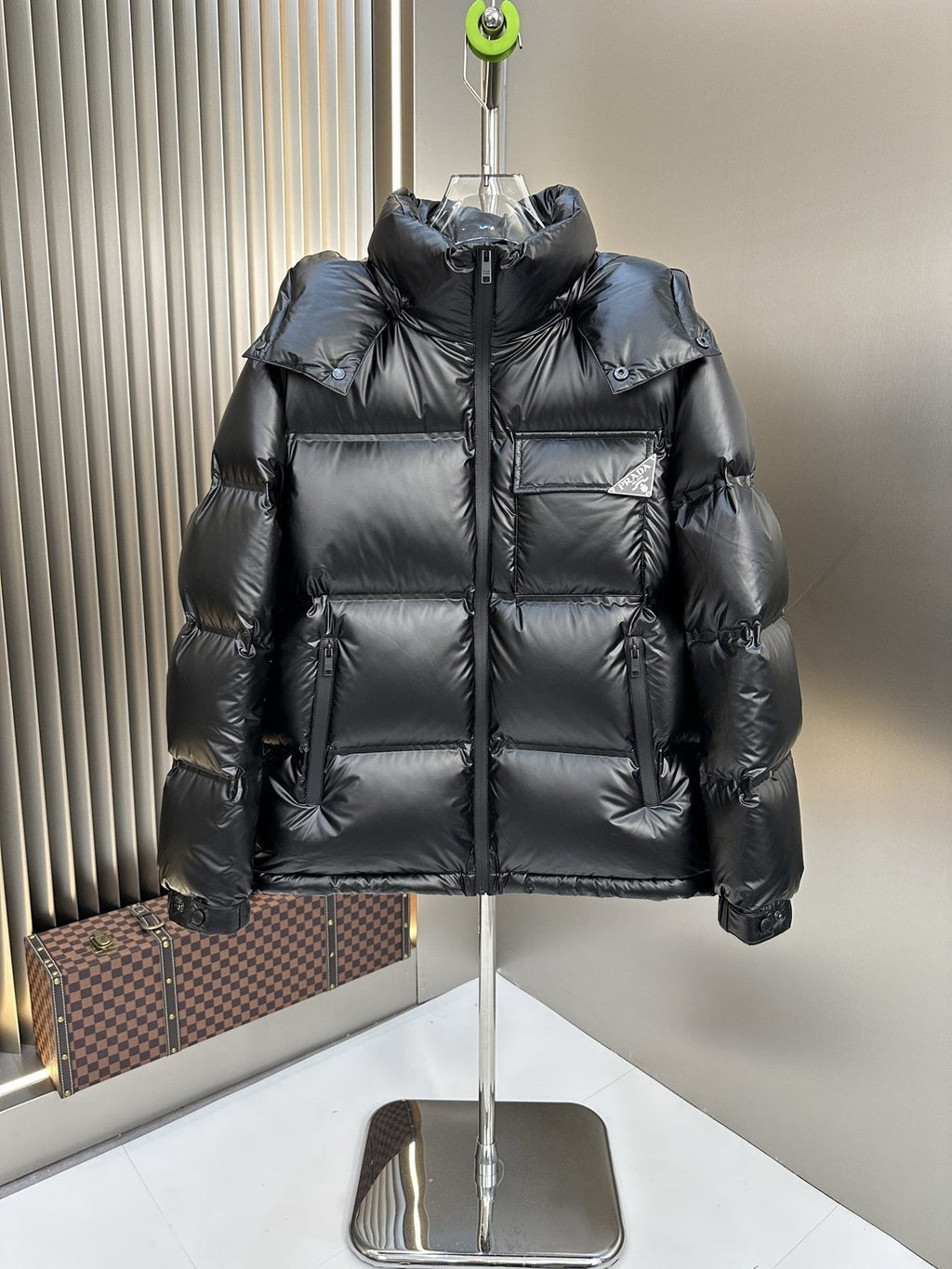 Prada Hooded Quilted Puffer Jacket — front