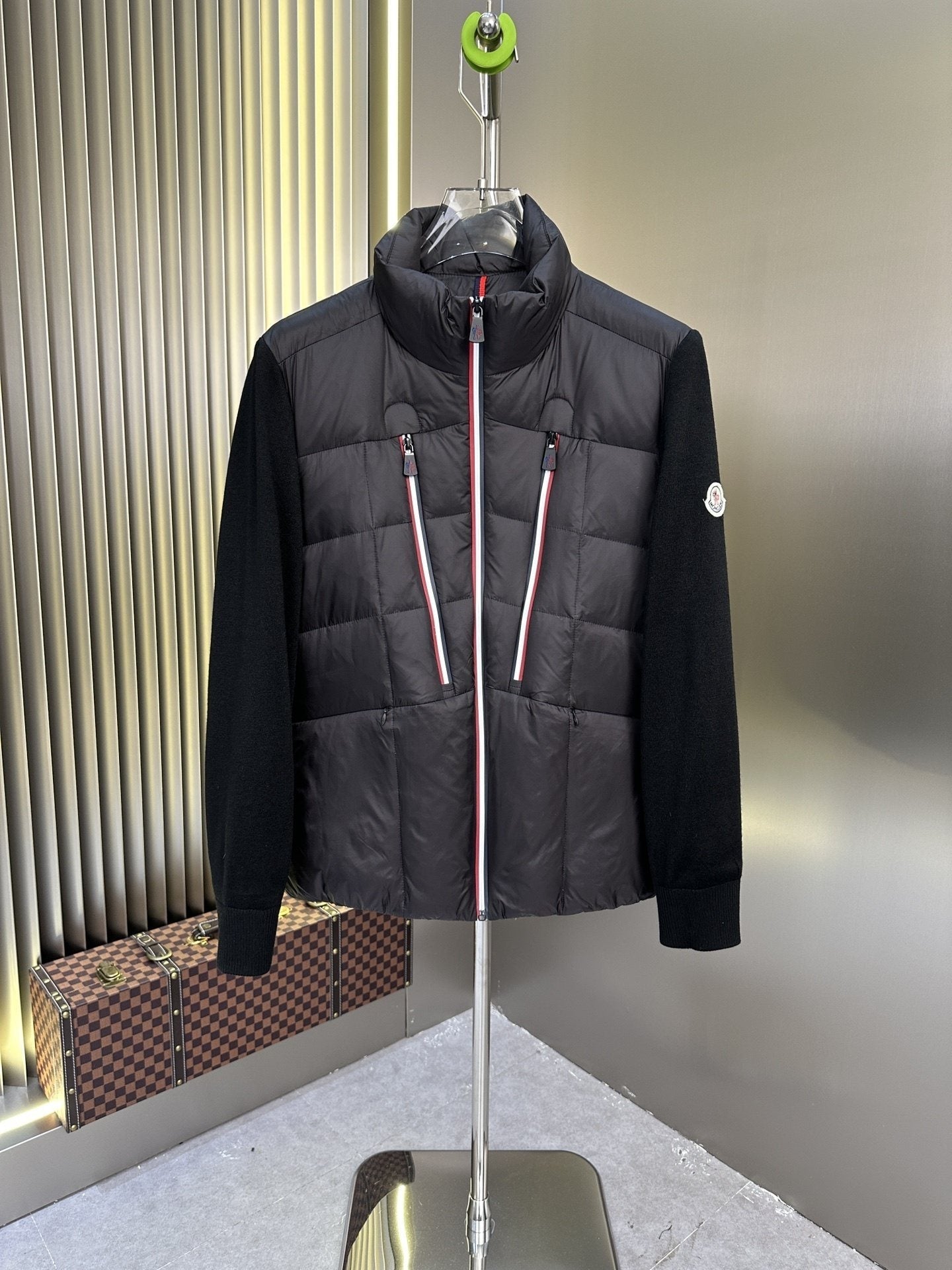 Moncler Black Quilted Hybrid Jacket — hero