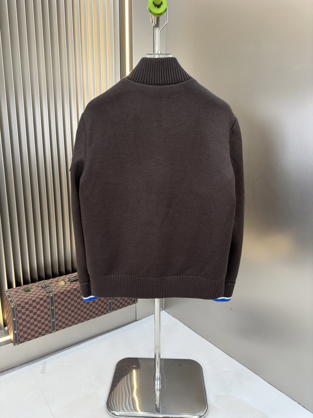 Moncler Quilted Knit-Sleeve Zip Jacket — back