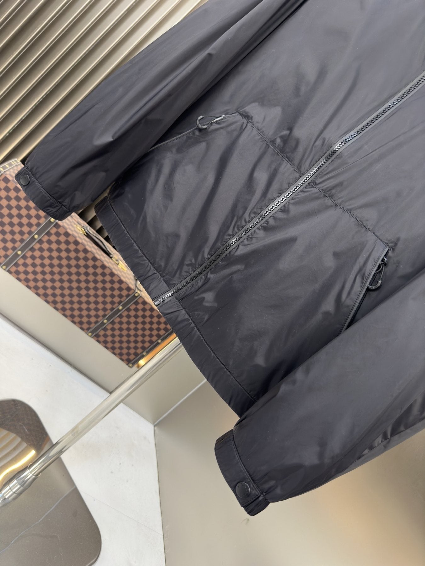 Moncler Hooded Zip-Front Jacket — detail