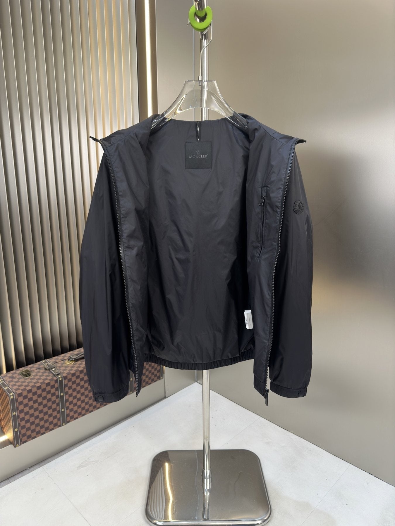 Moncler Hooded Zip-Front Jacket — detail
