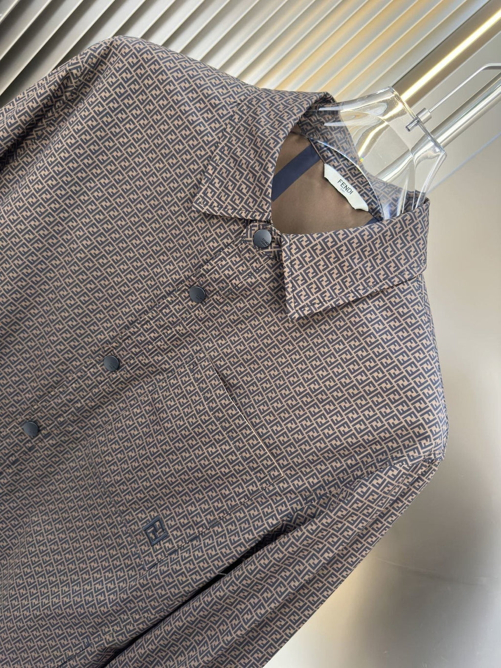 Fendi Geometric Pattern Shirt Jacket — detail