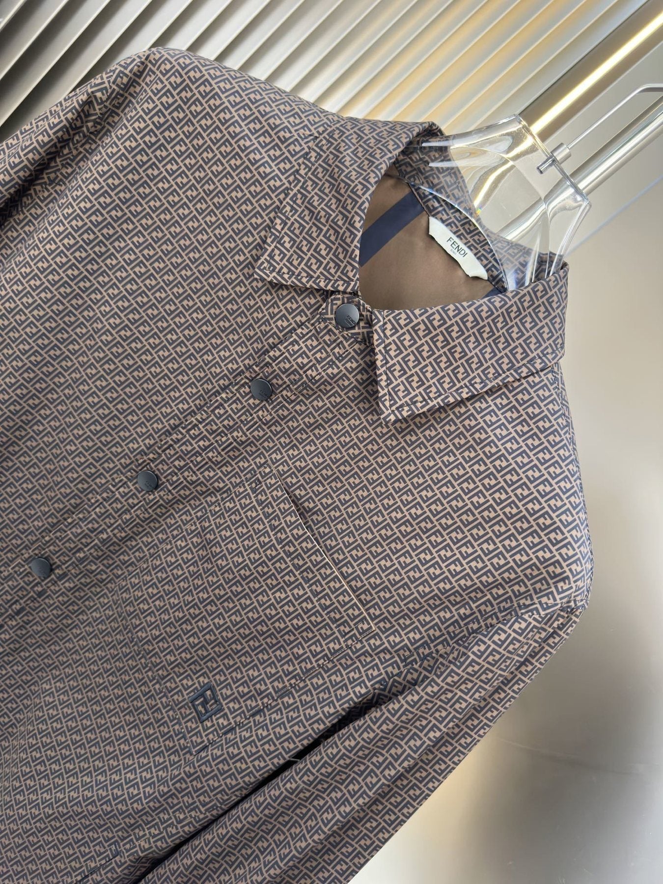 Fendi Geometric Pattern Shirt Jacket — detail