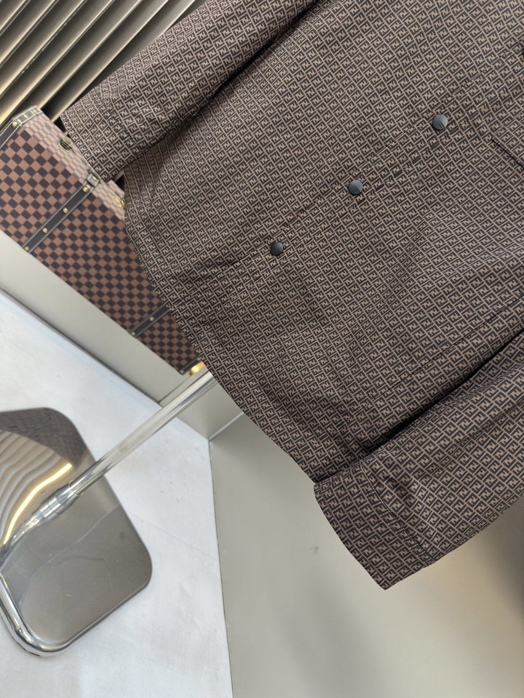 Fendi Geometric Pattern Shirt Jacket — detail