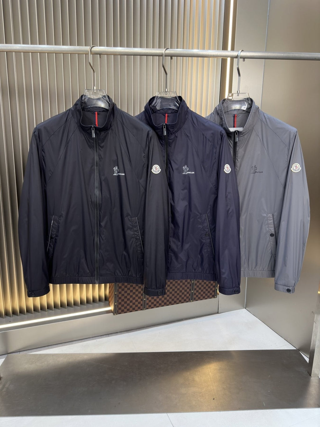 Moncler Lightweight Stand-Collar Zip Jacket — comparison