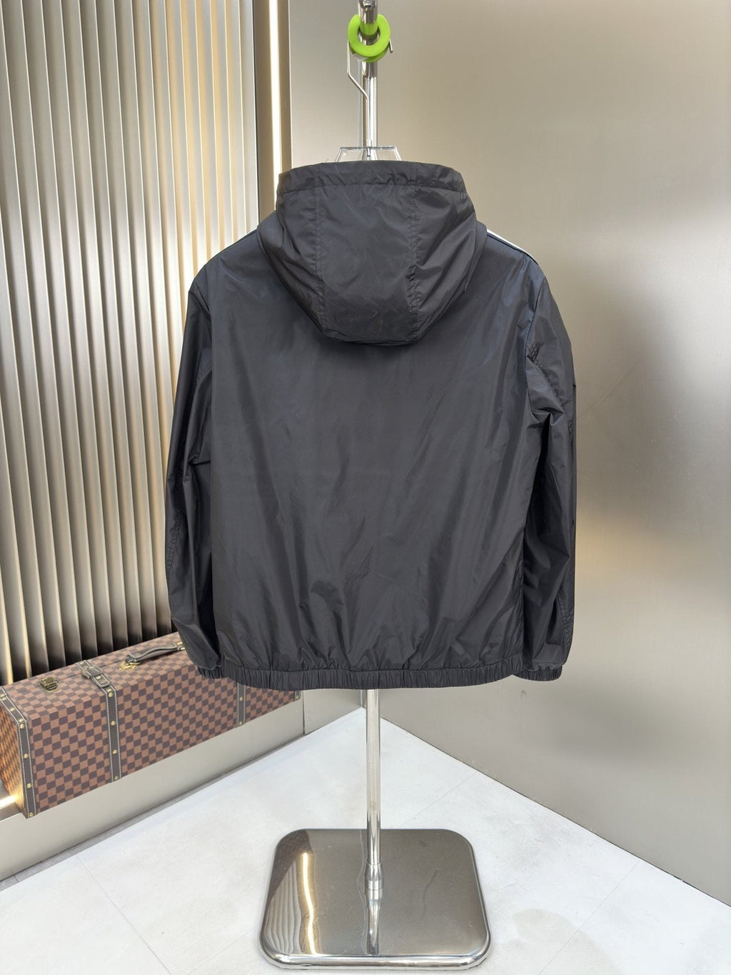 Moncler Contrast Sleeve Stripe Hooded Jacket — back