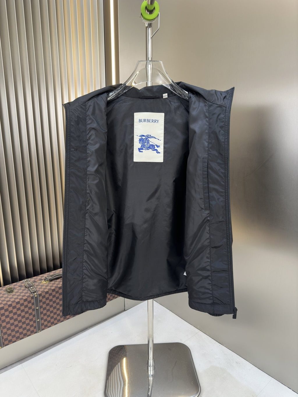 Burberry Hooded Zip-Front Jacket — neck_label