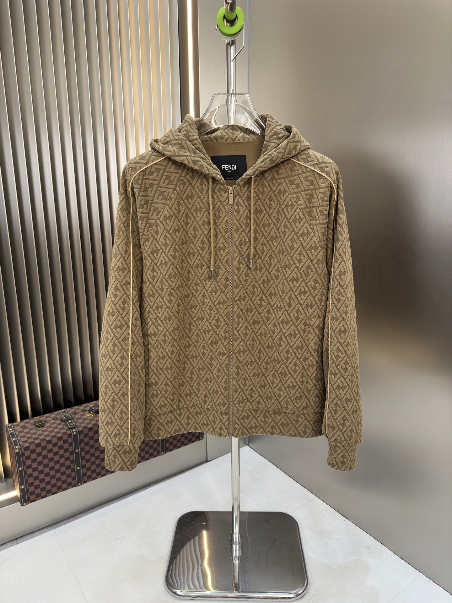 Fendi All-Over Monogram Full-Zip Hoodie — hero