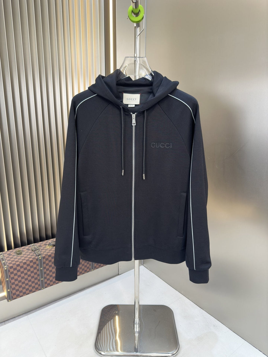 Gucci Hooded Contrast-Piping Jacket — hero