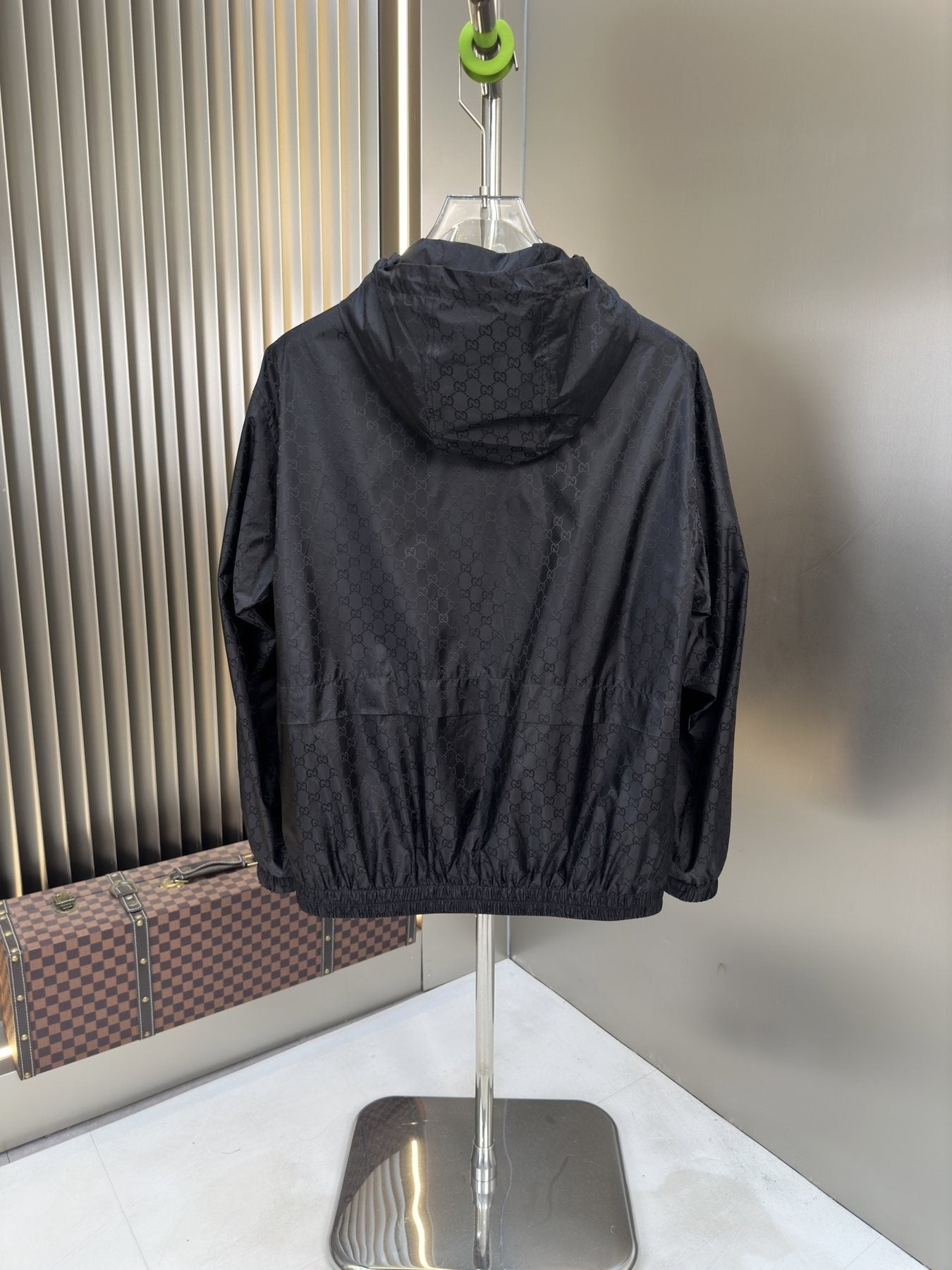 Gucci Tonal Monogram Hooded Zip Jacket — back