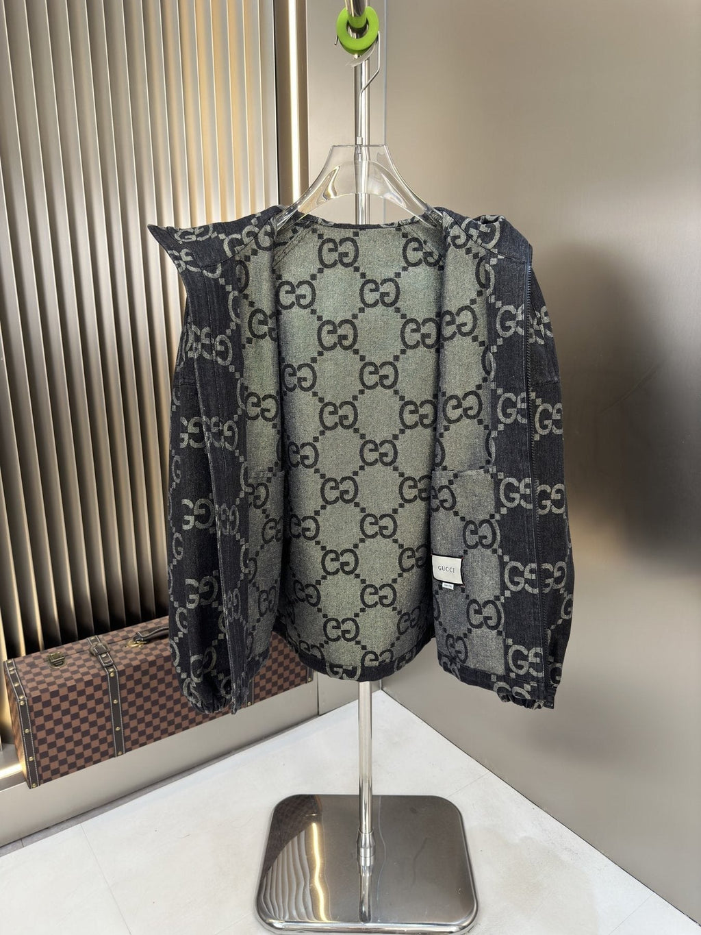Gucci All-Over Monogram Hooded Zip Jacket — front