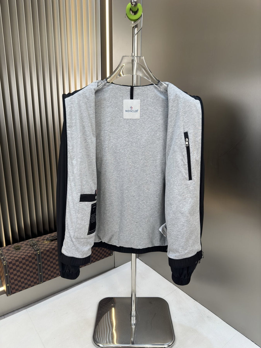 Moncler Hooded Zip-Front Jacket — detail