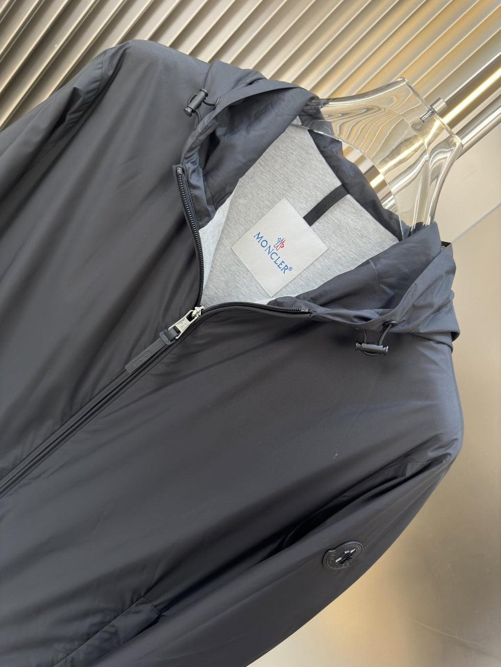 Moncler Hooded Zip-Front Jacket — neck_label