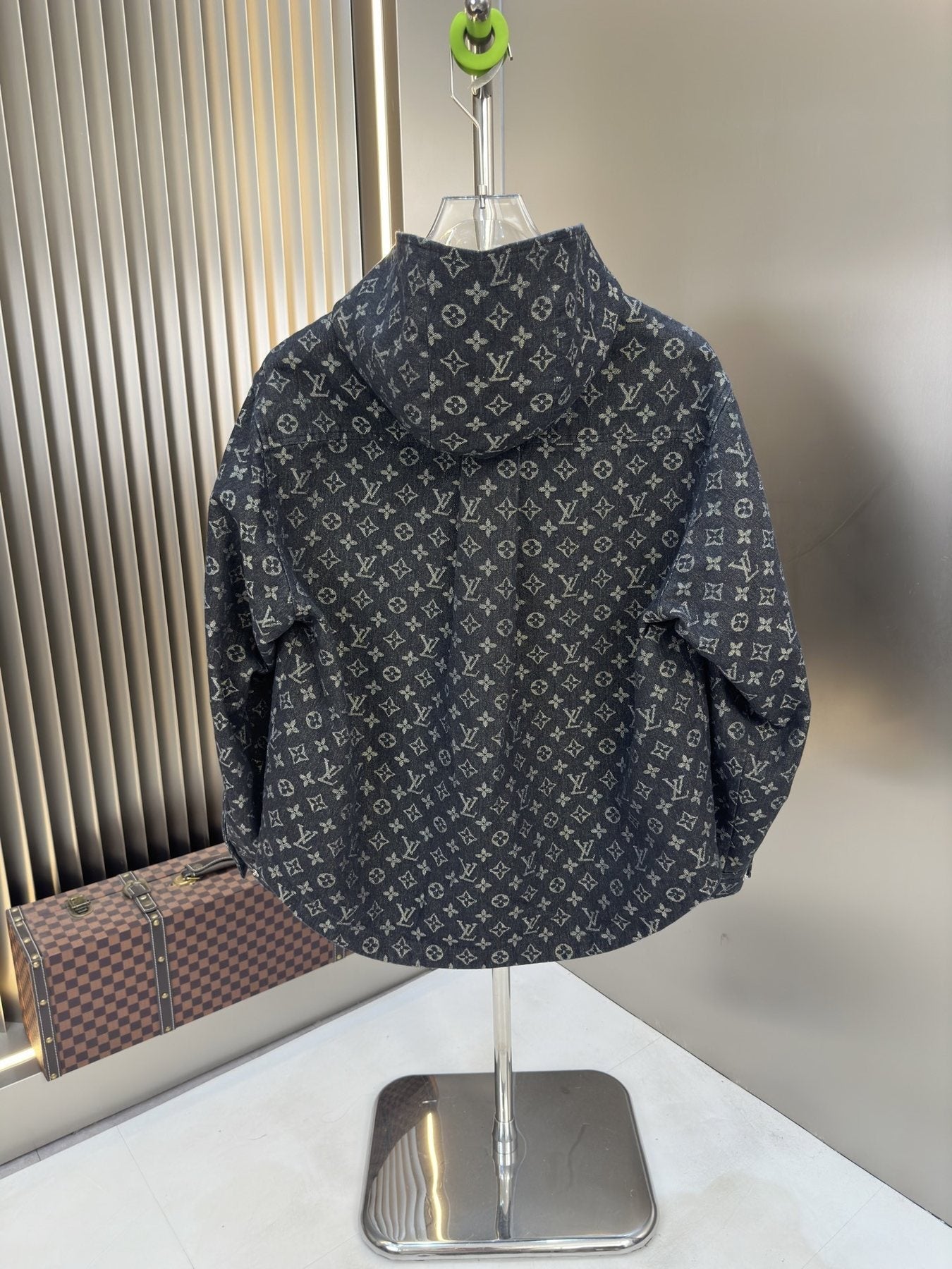LV Allover Pattern Hooded Jacket — back