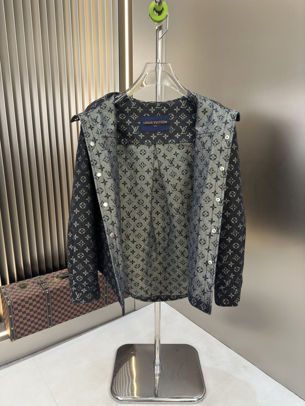 LV Allover Pattern Hooded Jacket — detail