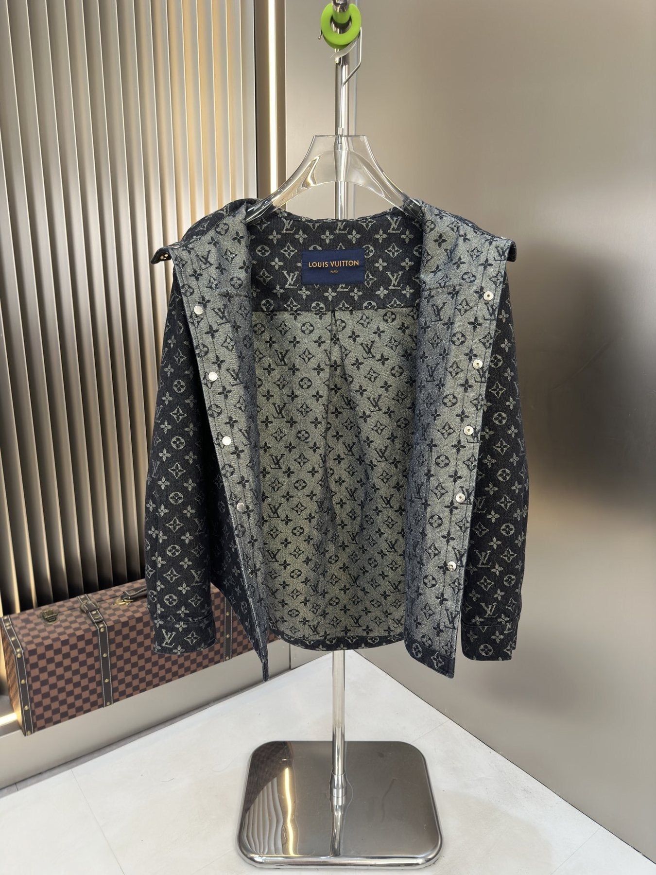 LV Allover Pattern Hooded Jacket — detail