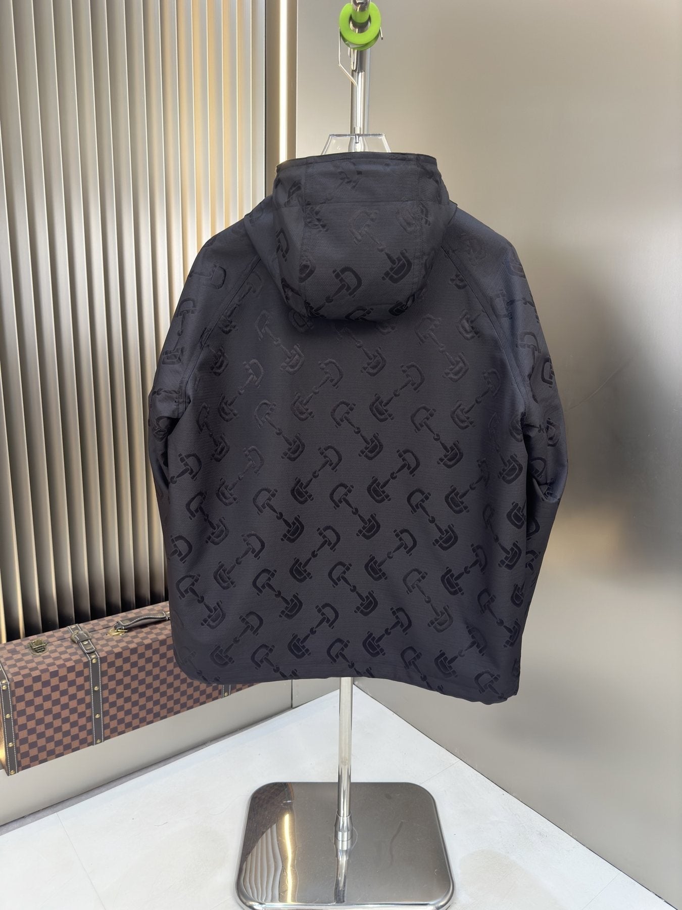 Gucci Tonal Pattern Hooded Zip Jacket — back