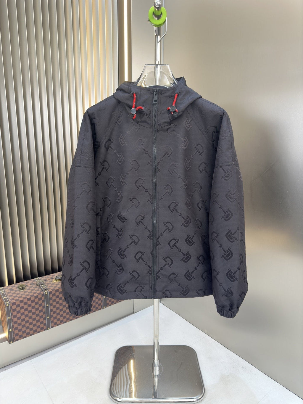 Gucci Tonal Pattern Hooded Zip Jacket — hero