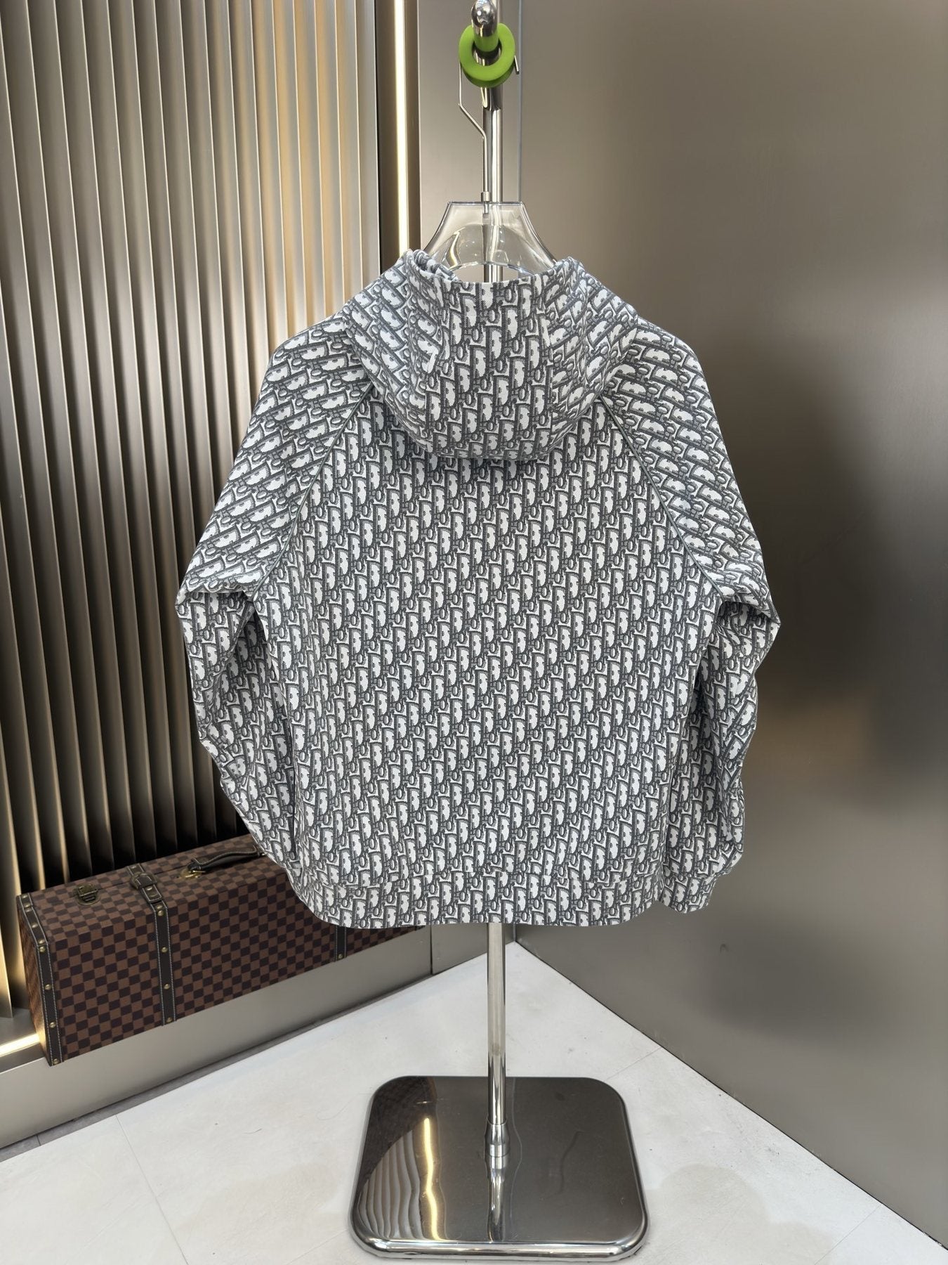 2026 Original Jacket Grey Monogram Hooded Zip Jacket — back