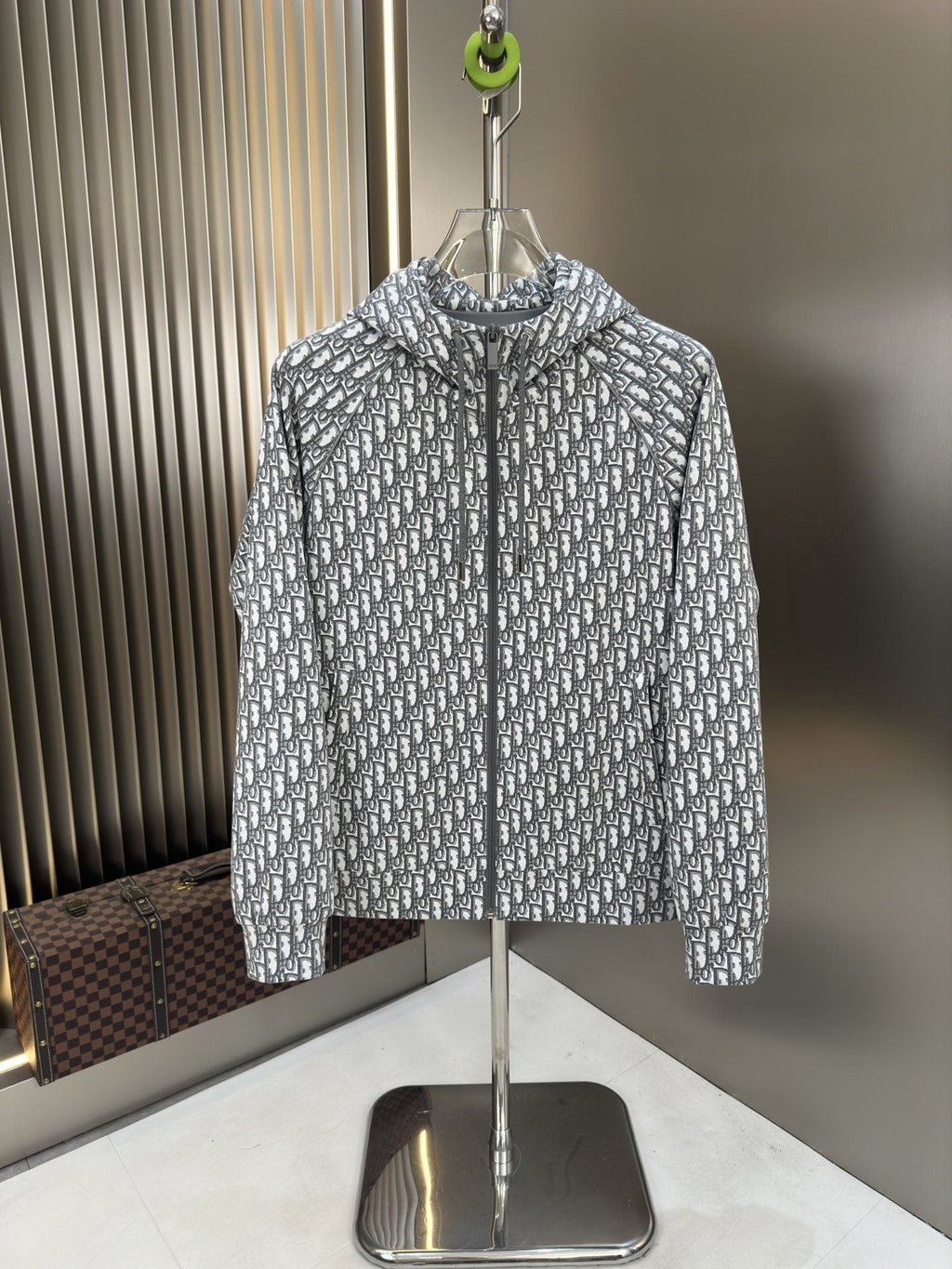 2026 Original Jacket Grey Monogram Hooded Zip Jacket — hero