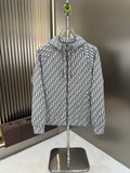2026 Original Jacket Grey Monogram Hooded Zip Jacket — hero