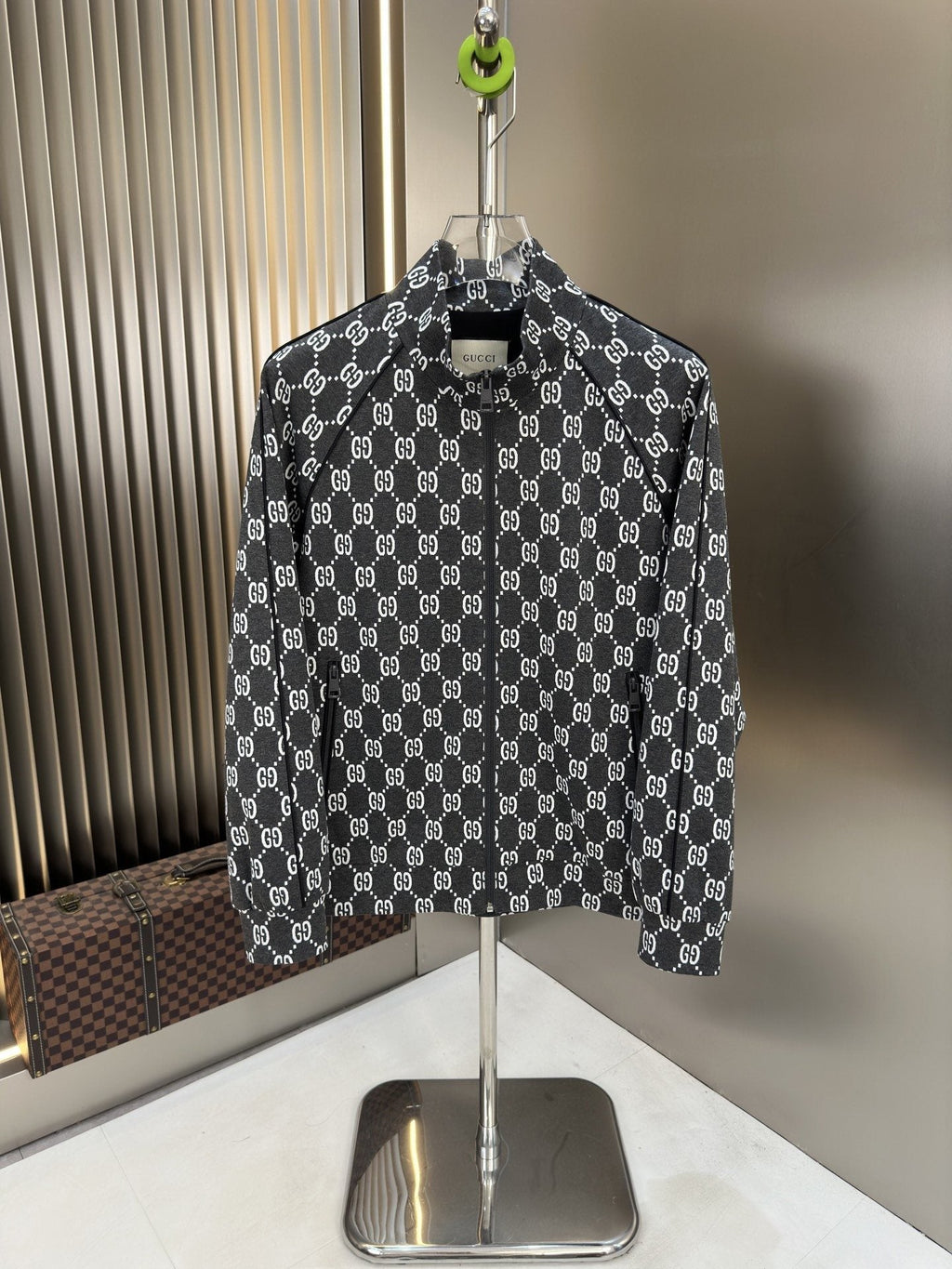 Gucci Black Monogram Zip-Front Jacket — hero