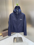 Gucci Navy Hooded Zip-Front Jacket — hero