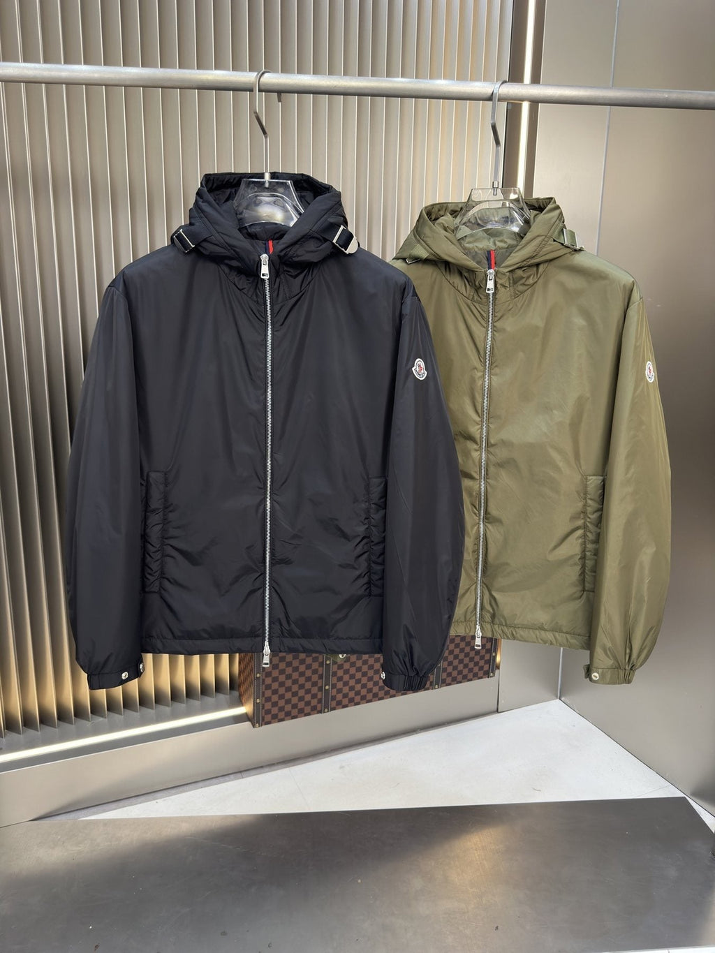 Moncler Hooded Zip-Front Jacket — comparison