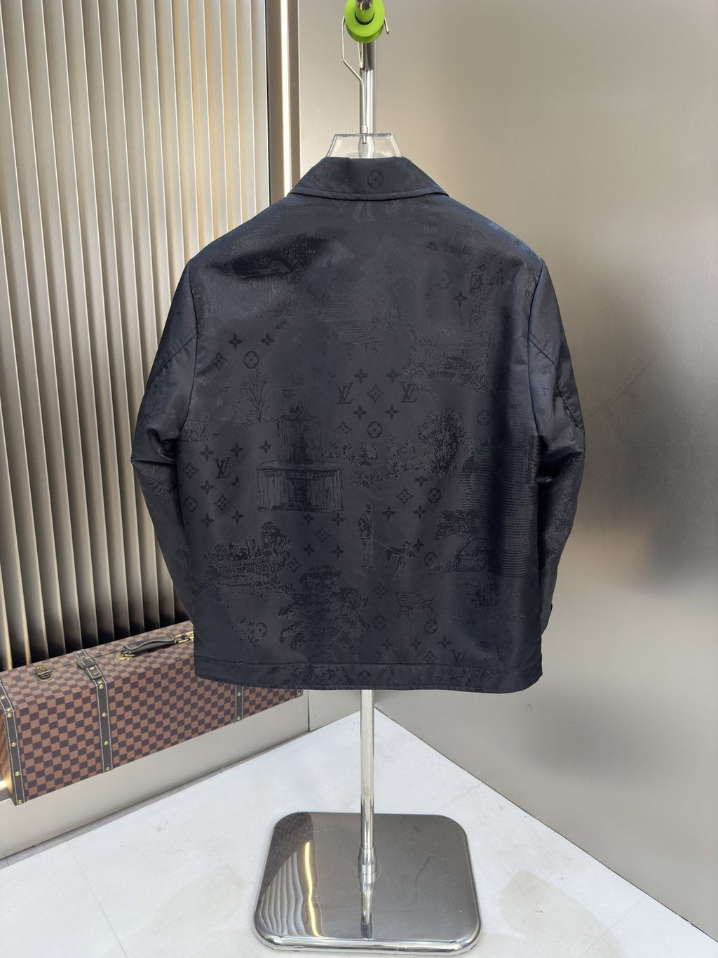LV Tonal Monogram Zip-Front Jacket — back