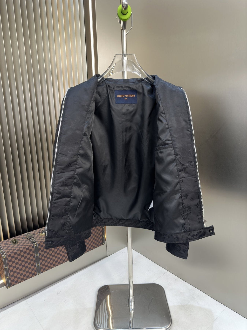 LV Tonal Monogram Zip-Front Jacket — detail