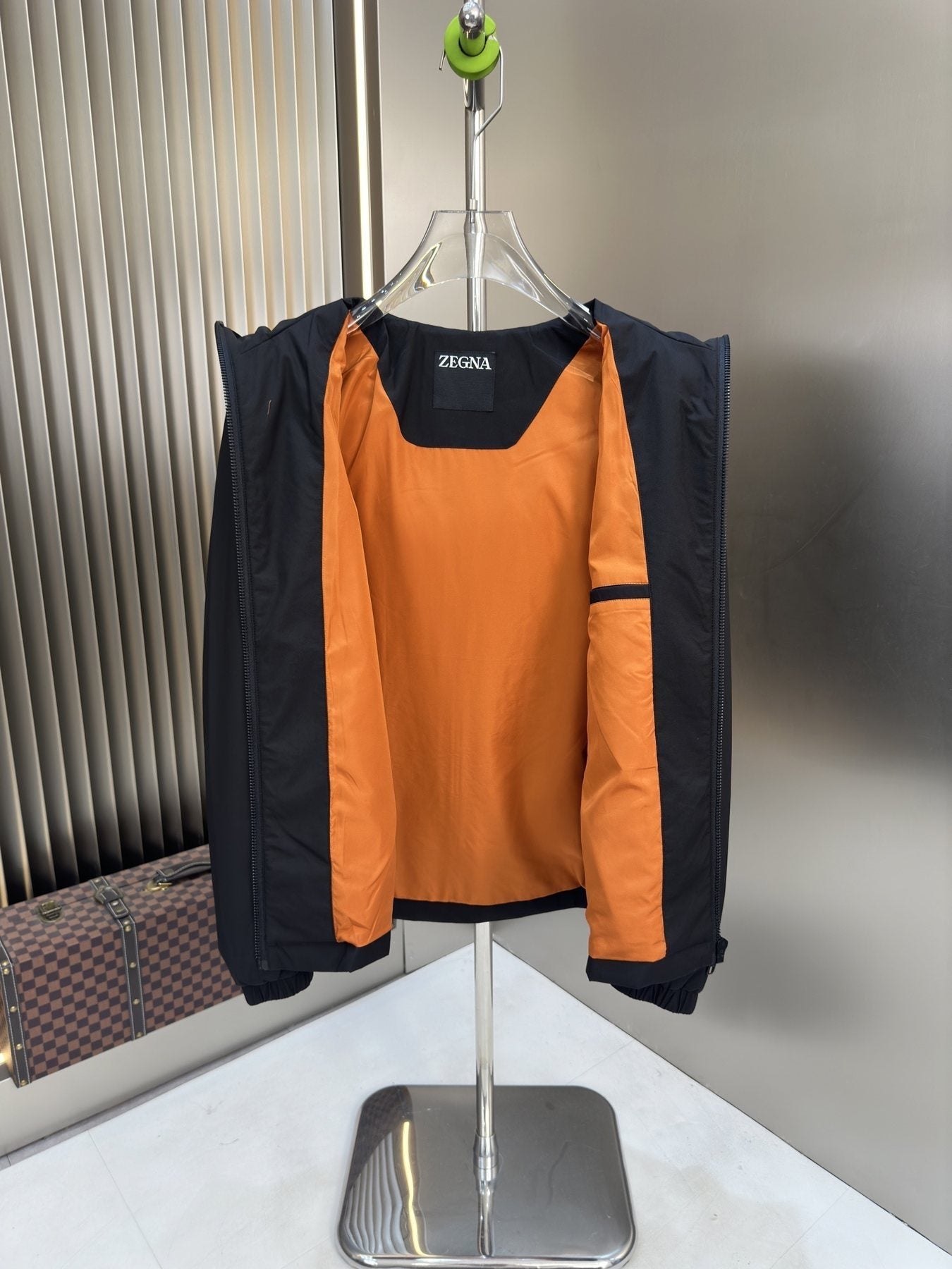 Zegna Hooded Asymmetric-Zip Jacket — detail