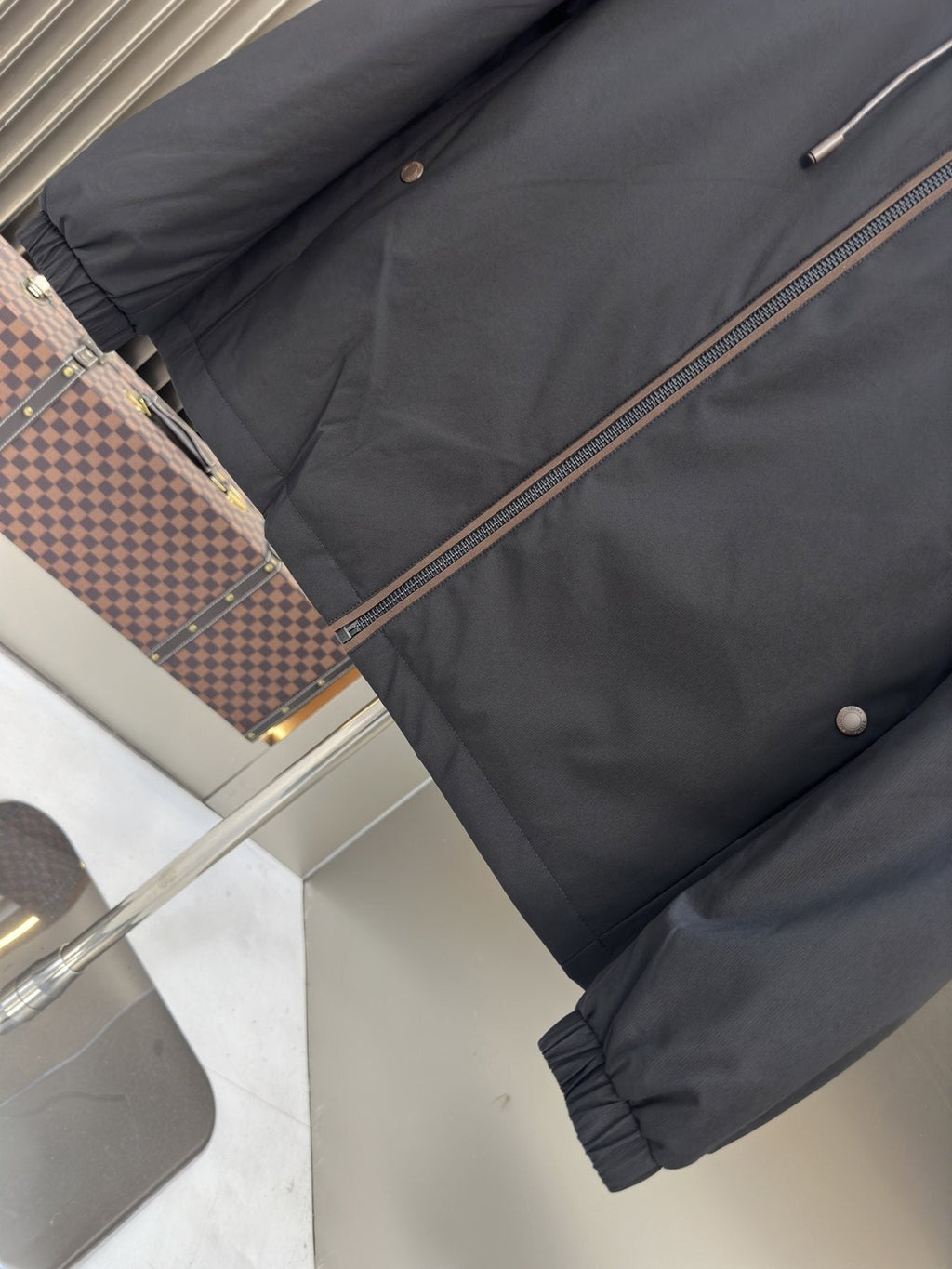 Zegna Hooded Asymmetric-Zip Jacket — detail