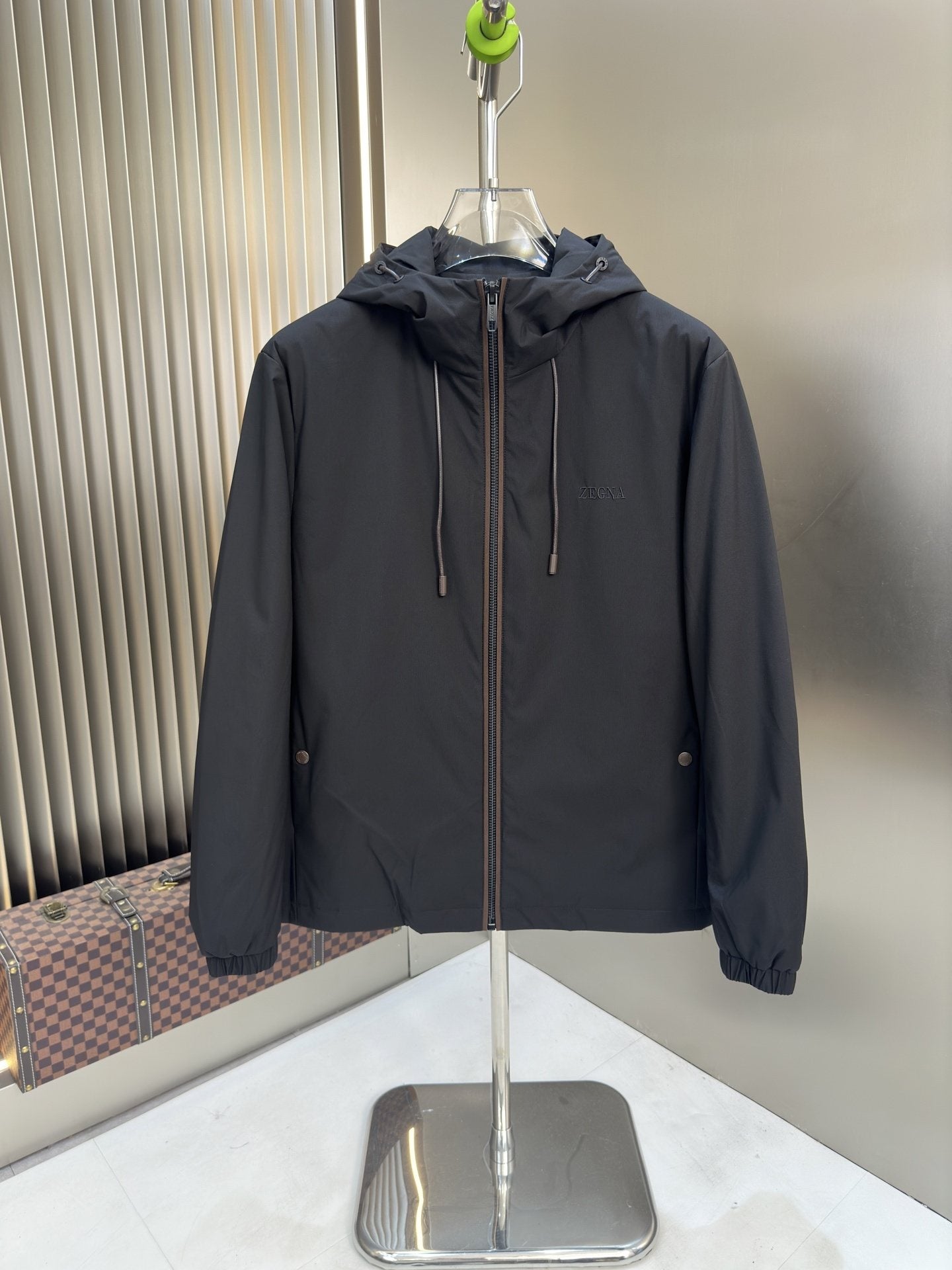 Zegna Hooded Asymmetric-Zip Jacket — hero