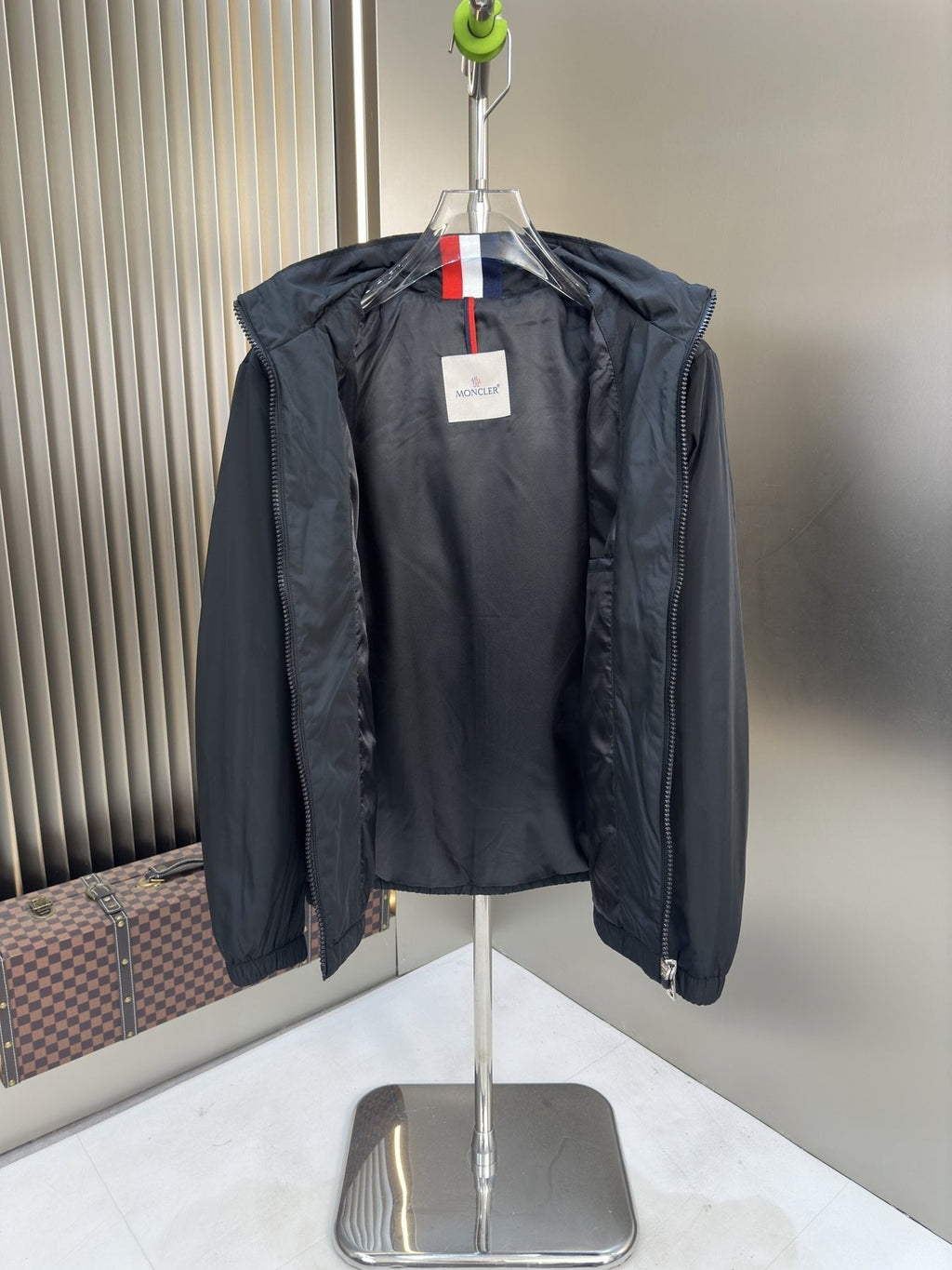 Moncler Hooded Zip-Front Jacket — detail