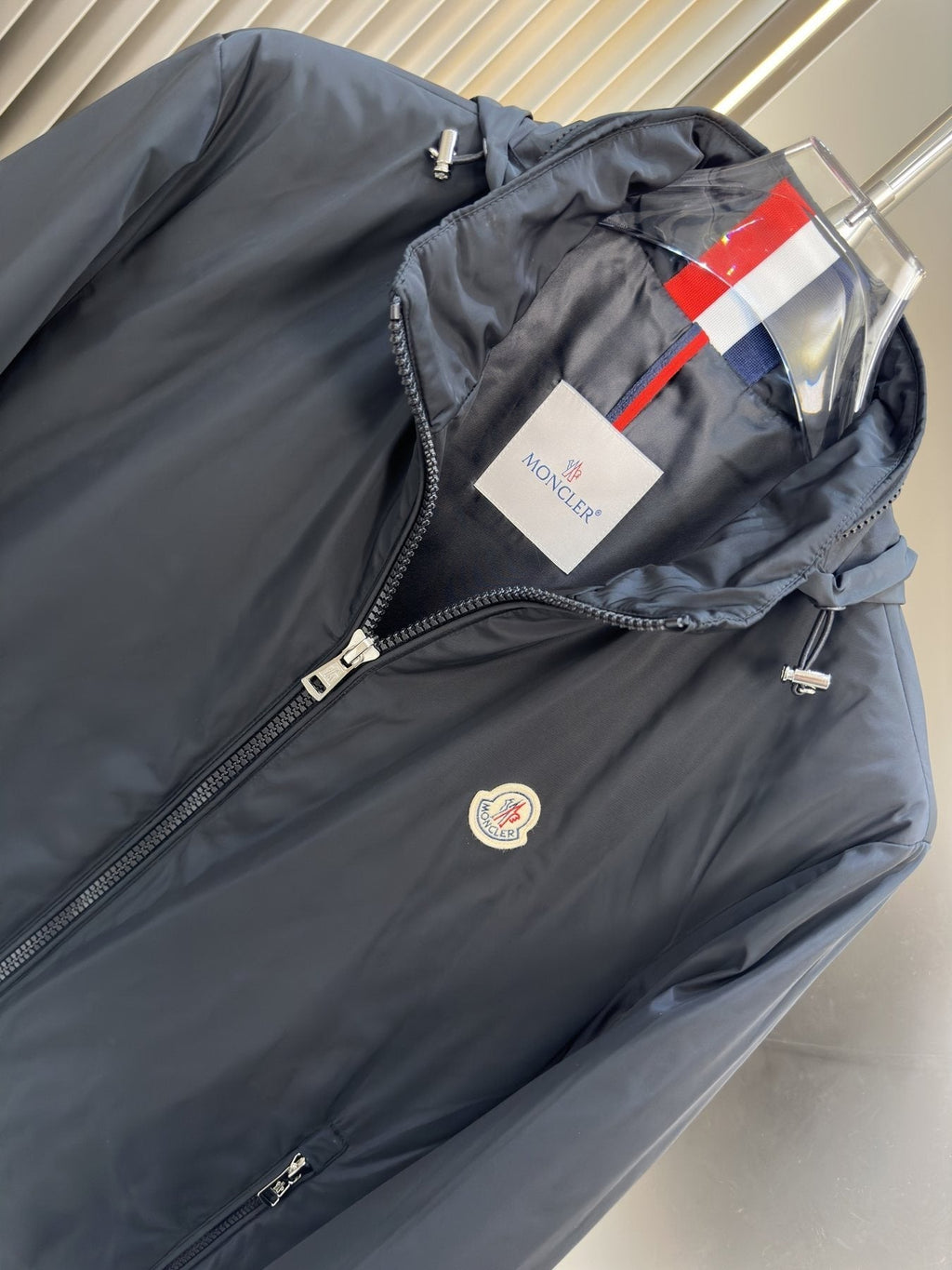 Moncler Hooded Zip-Front Jacket — hang_tag