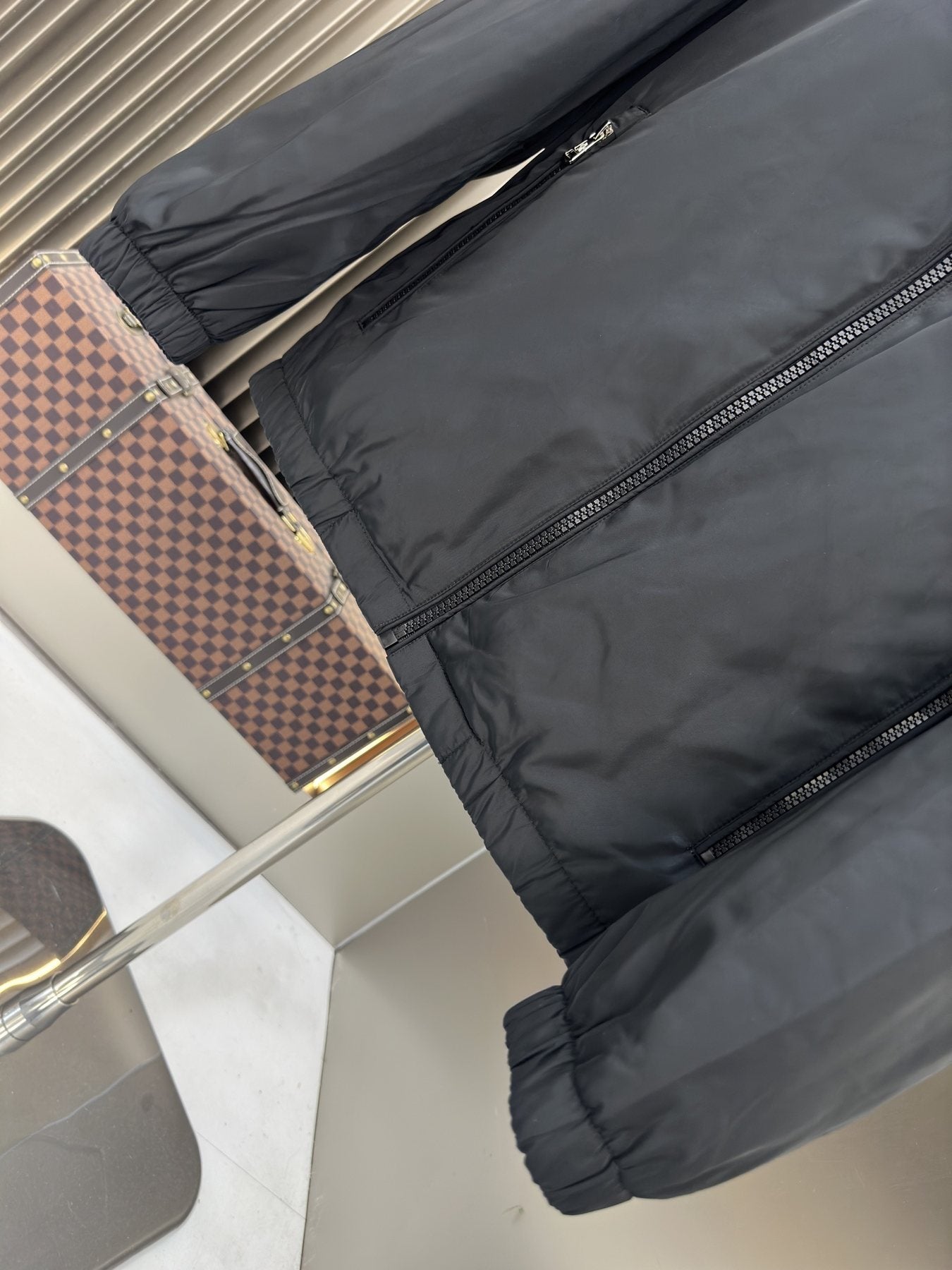 Moncler Hooded Zip-Front Jacket — detail