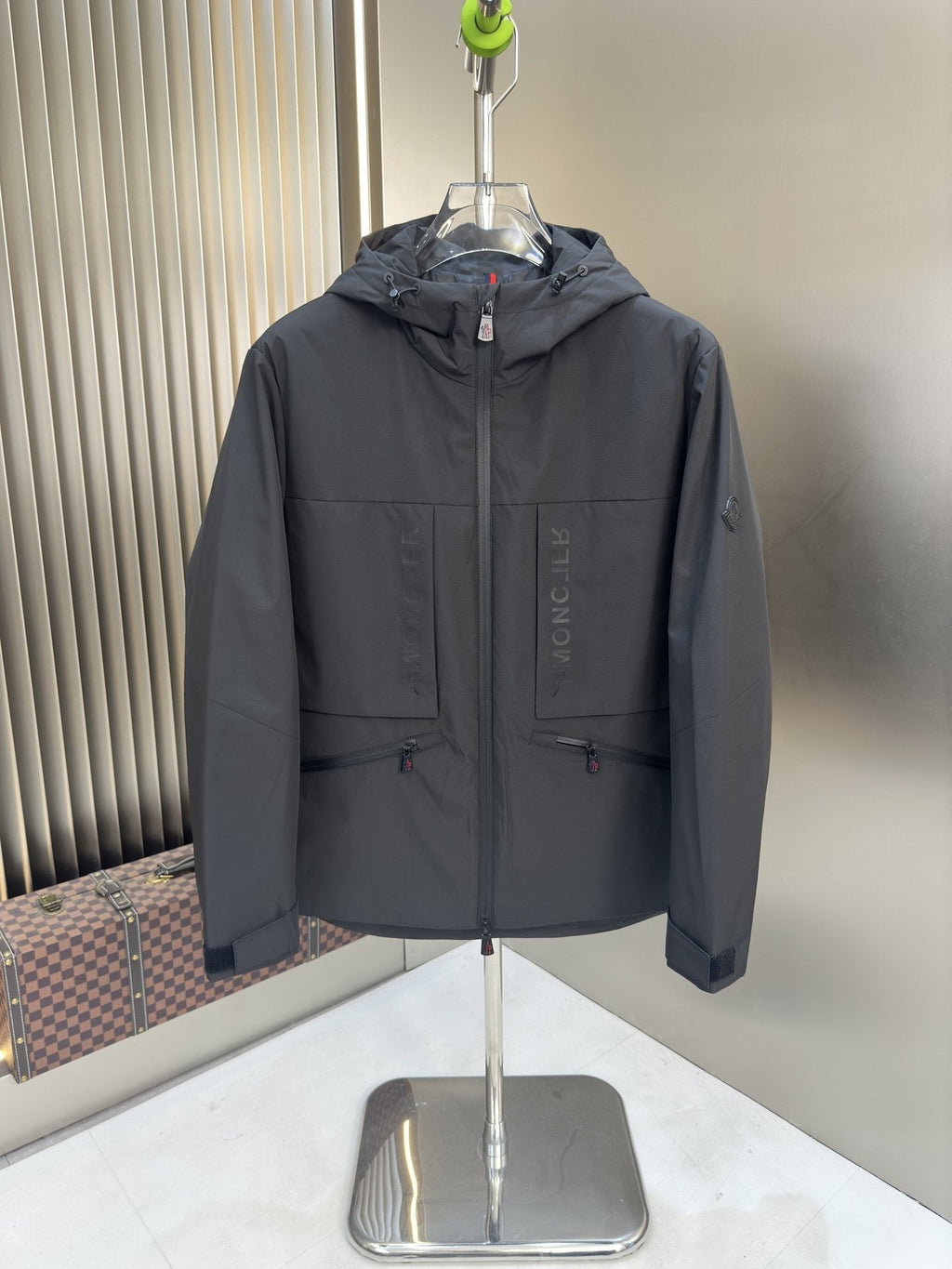 Moncler Hooded Zip-Front Panel Jacket — hero