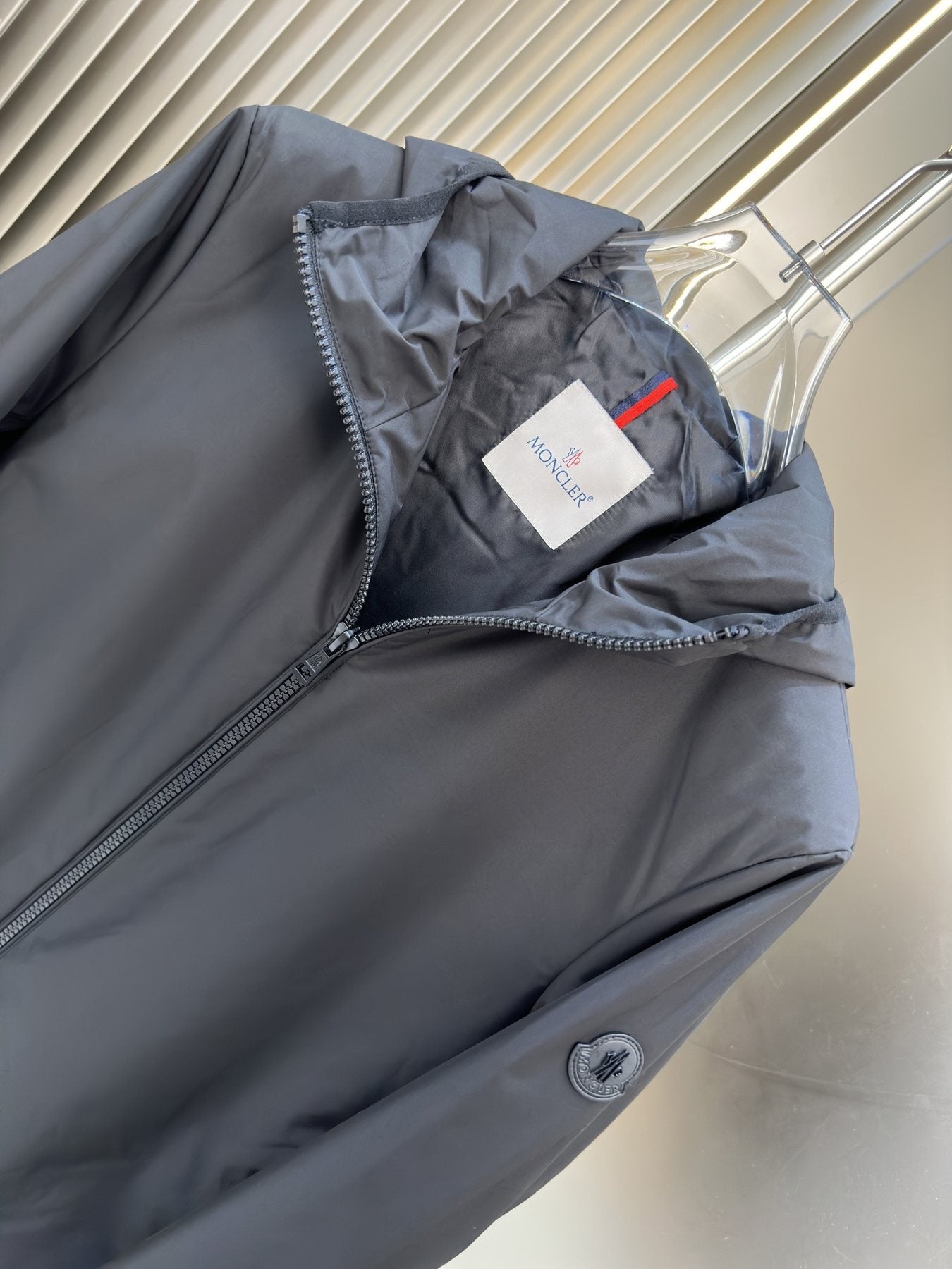 Moncler Hooded Zip-Front Jacket — hang_tag