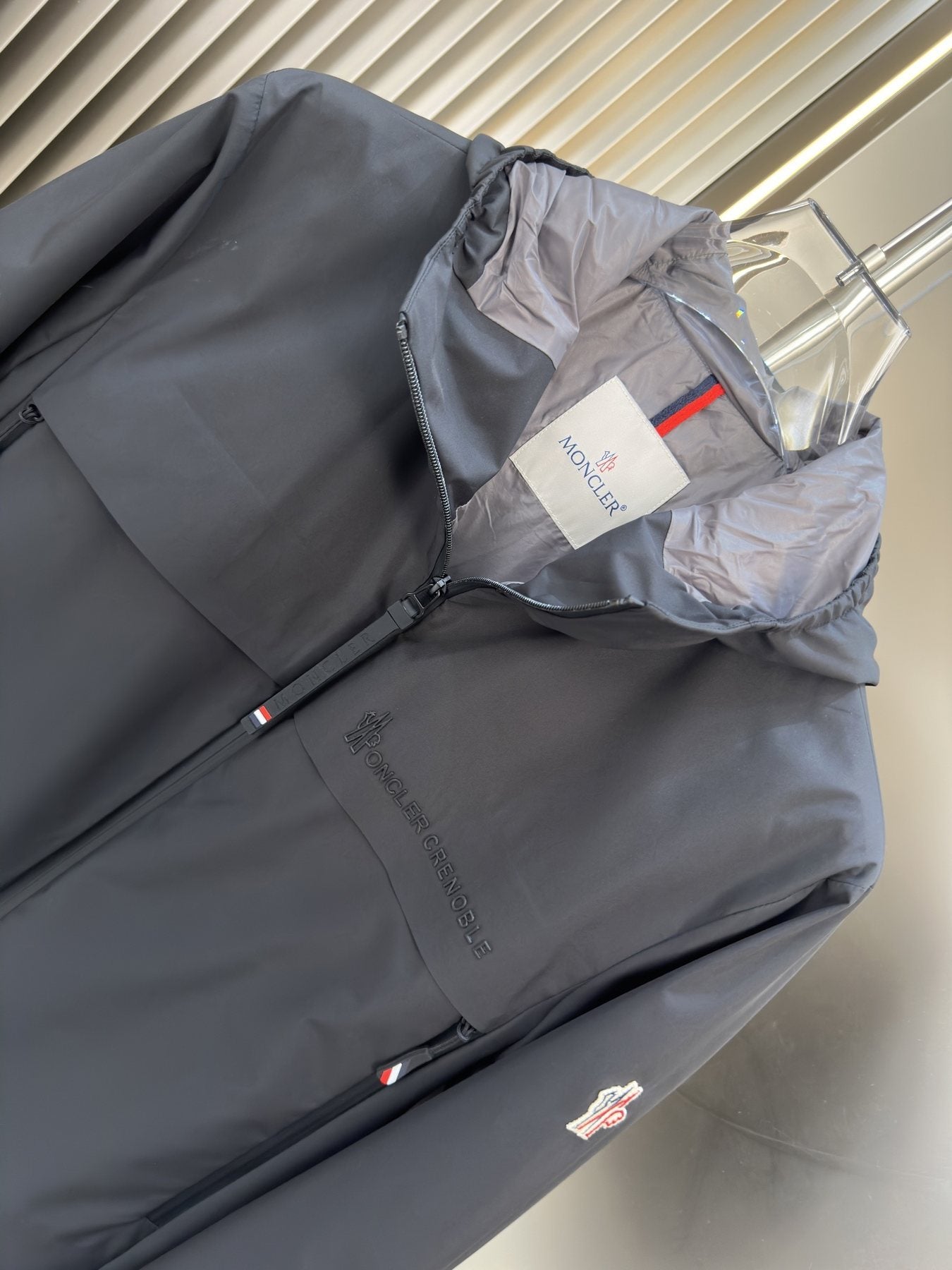 Moncler Hooded Zip-Front Jacket — hang_tag