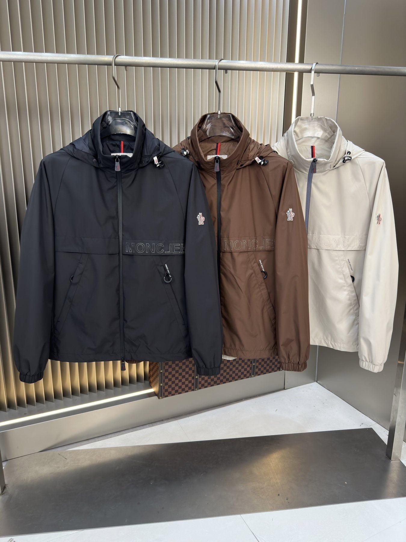 Moncler Hooded Zip-Front Jacket — comparison