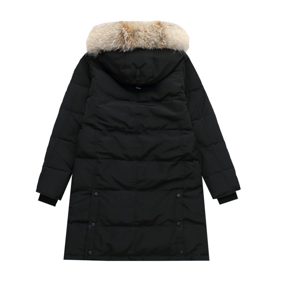 Canada Goose Long Quilted Fur-Trim Hood Puffer Jacket — back